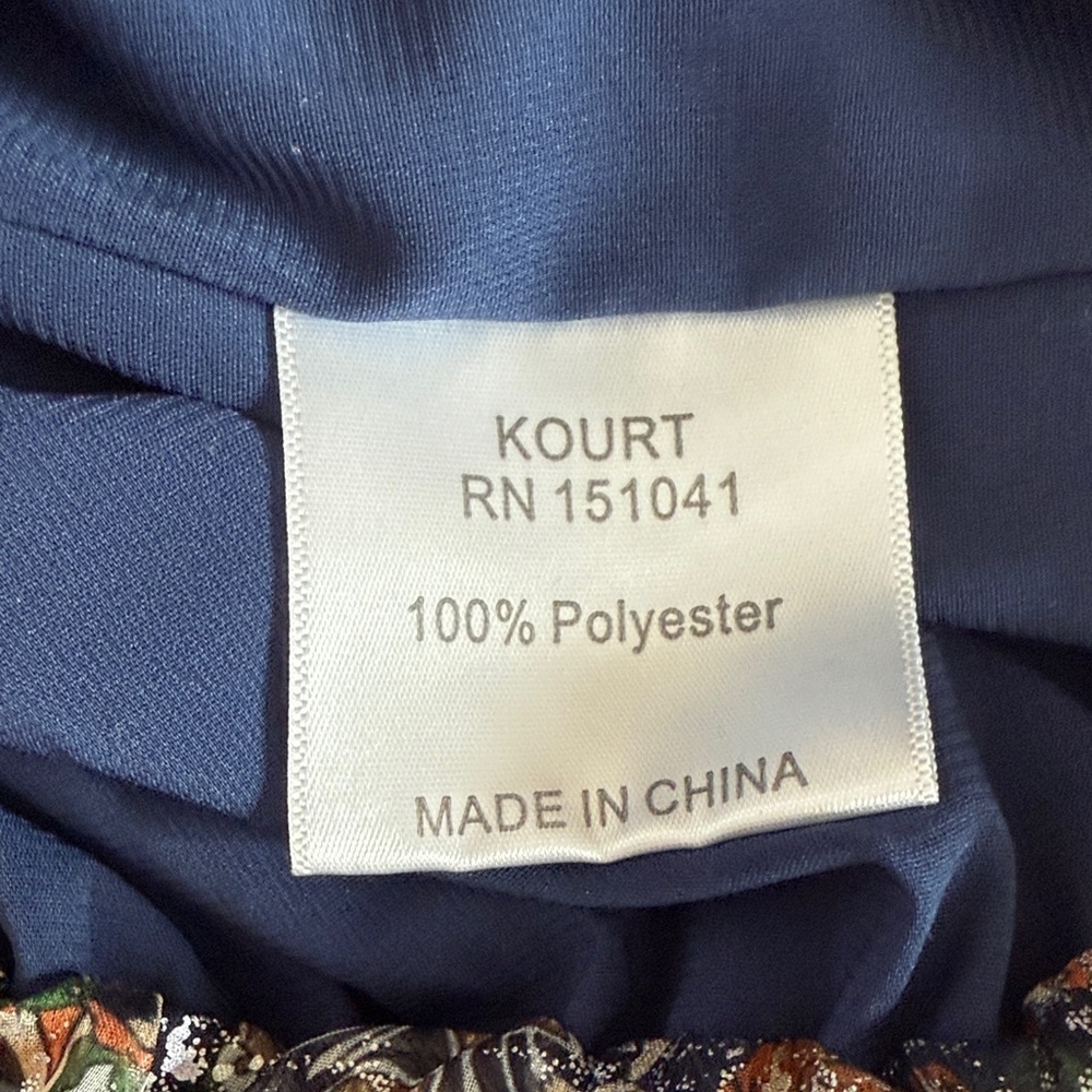 "Kourt" Black & Gray Floral Ballon Sleeve Blouse - Size M - Picture 11 of 13